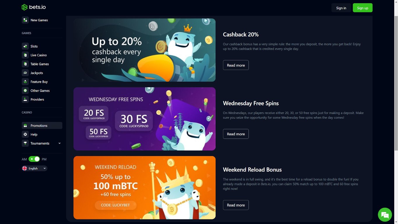 Bets.io Casino Bonuses 2025