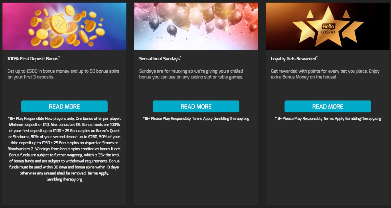 Hello Casino Bonuses 2025