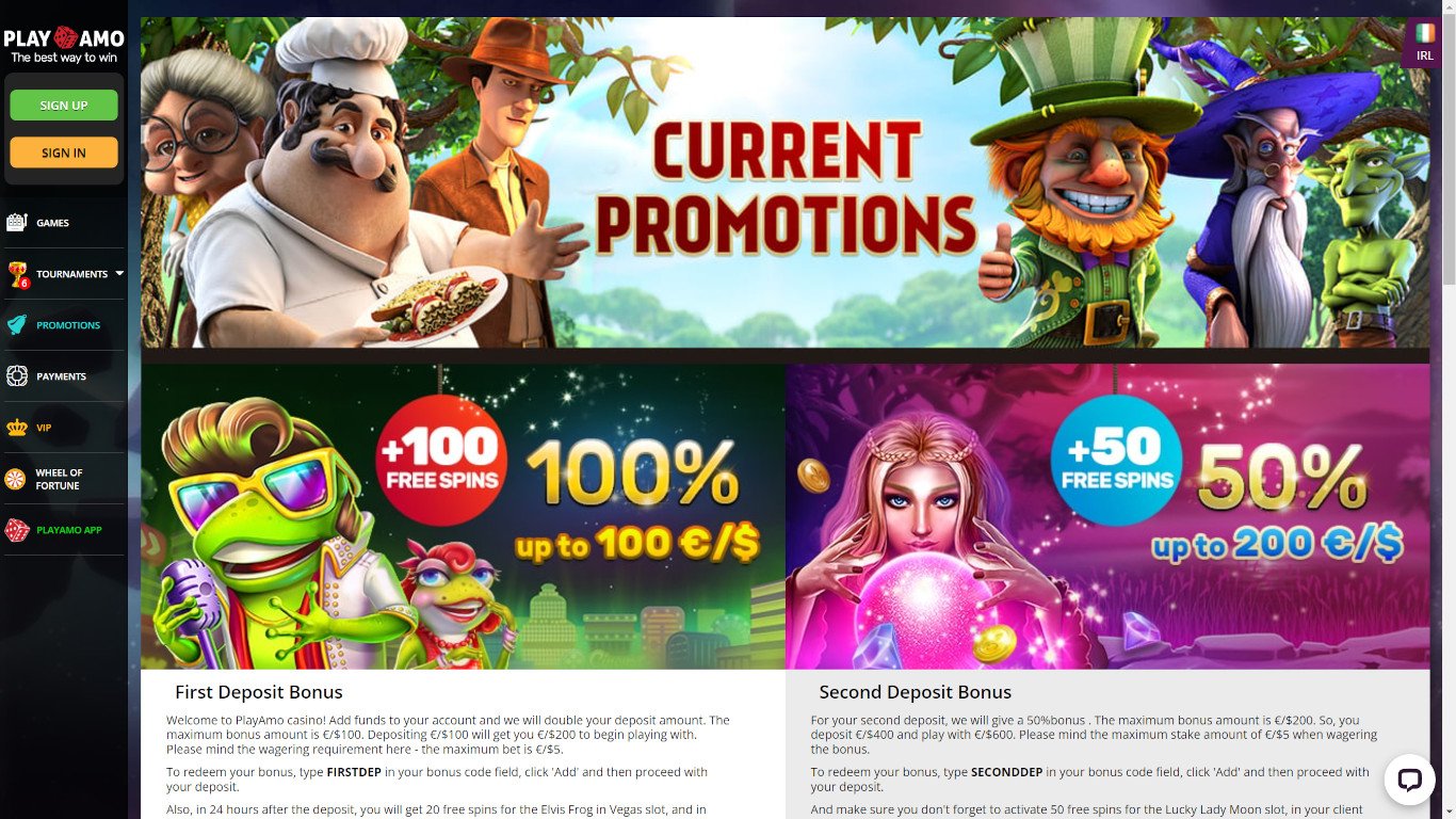 PlayAmo Casino Bonuses 2025