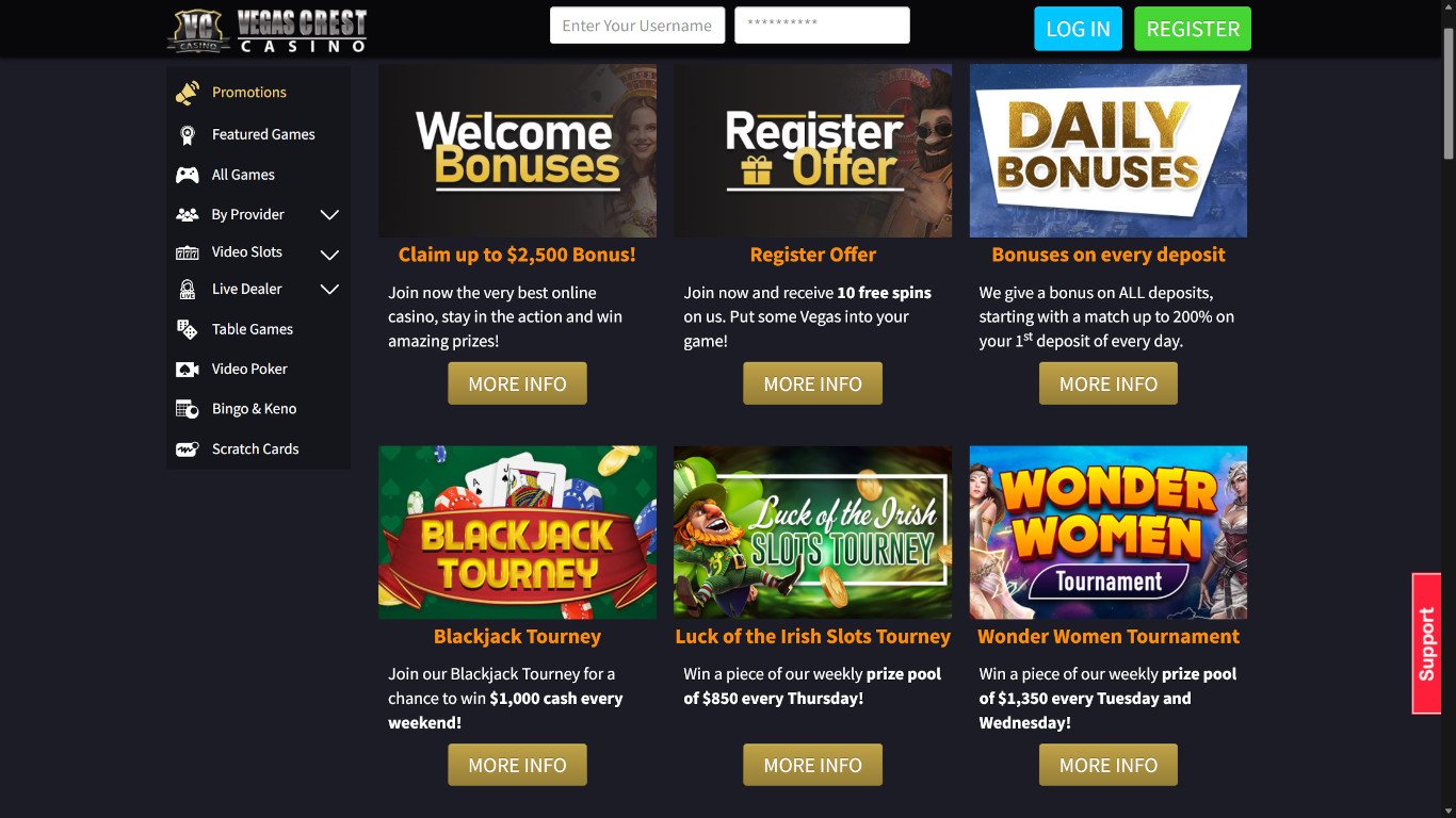 Vegas Crest Casino Review Bonuses, Games, Pros & Cons