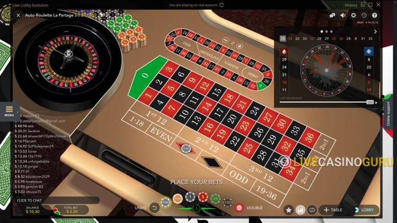 Auto Roulette La Partage Game with Real Dealer from Evolution Gaming - Img.1