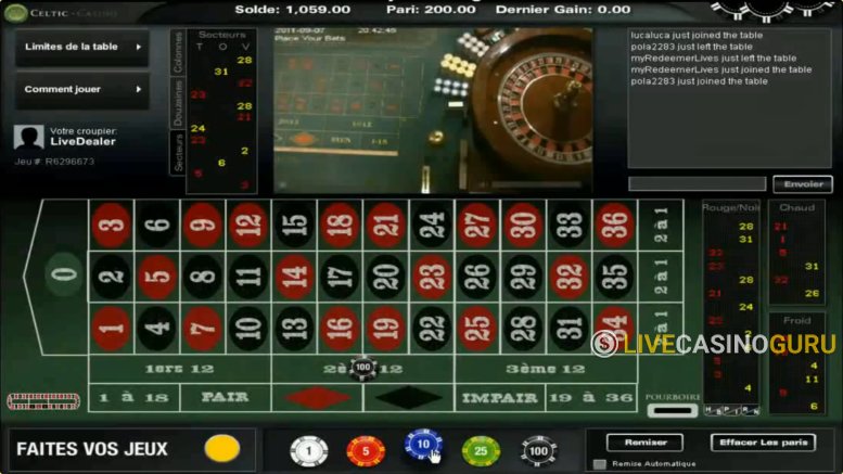 Irish Roulette Irish Roulette with LIVE Dealer