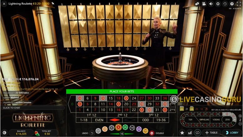 Live Casino Lightning Roulette