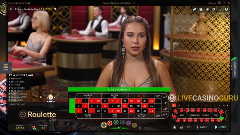 French Roulette French Roulette with LIVE Dealer