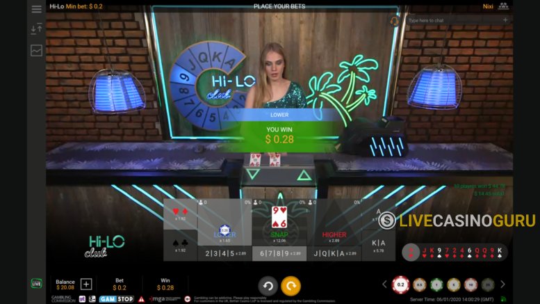Hi-Lo Game with Real Dealer from Playtech - Img.2