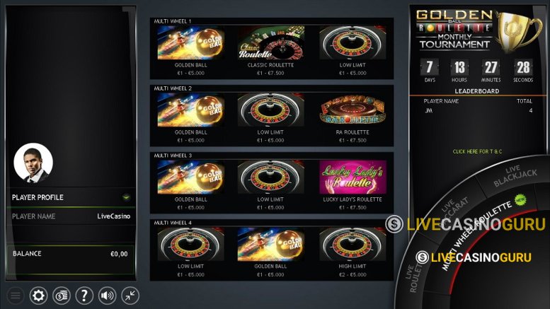 Multi-Wheel Roulette Multi-Wheel Roulette with LIVE Dealer
