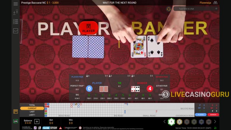 Prestige Baccarat Prestige Baccarat with LIVE Dealer