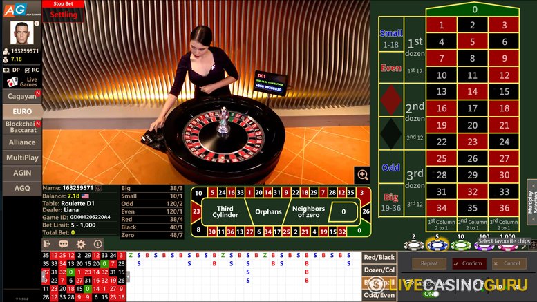 Live Dealer European Roulette (Asia Gaming) Review, Bonuses, Pros & Cons