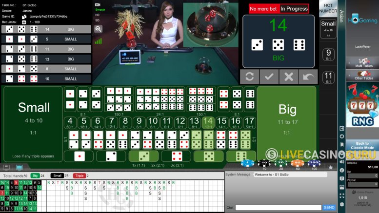 Sic Bo Sic Bo with LIVE Dealer