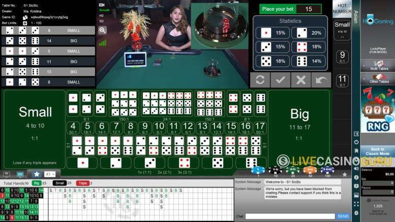 Sic Bo Sic Bo with LIVE Dealer