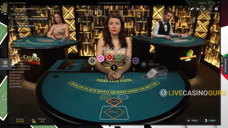 3 card poker live casino slots