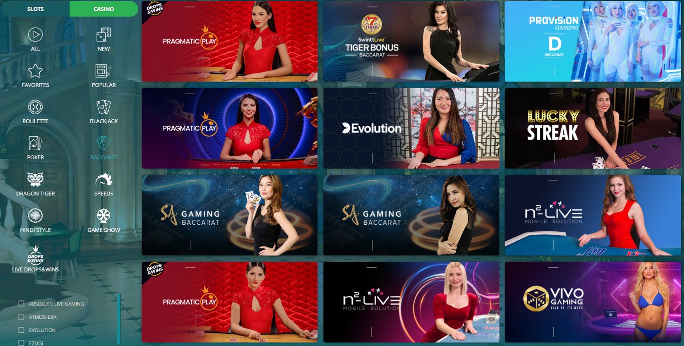Live baccarat Games Developers List