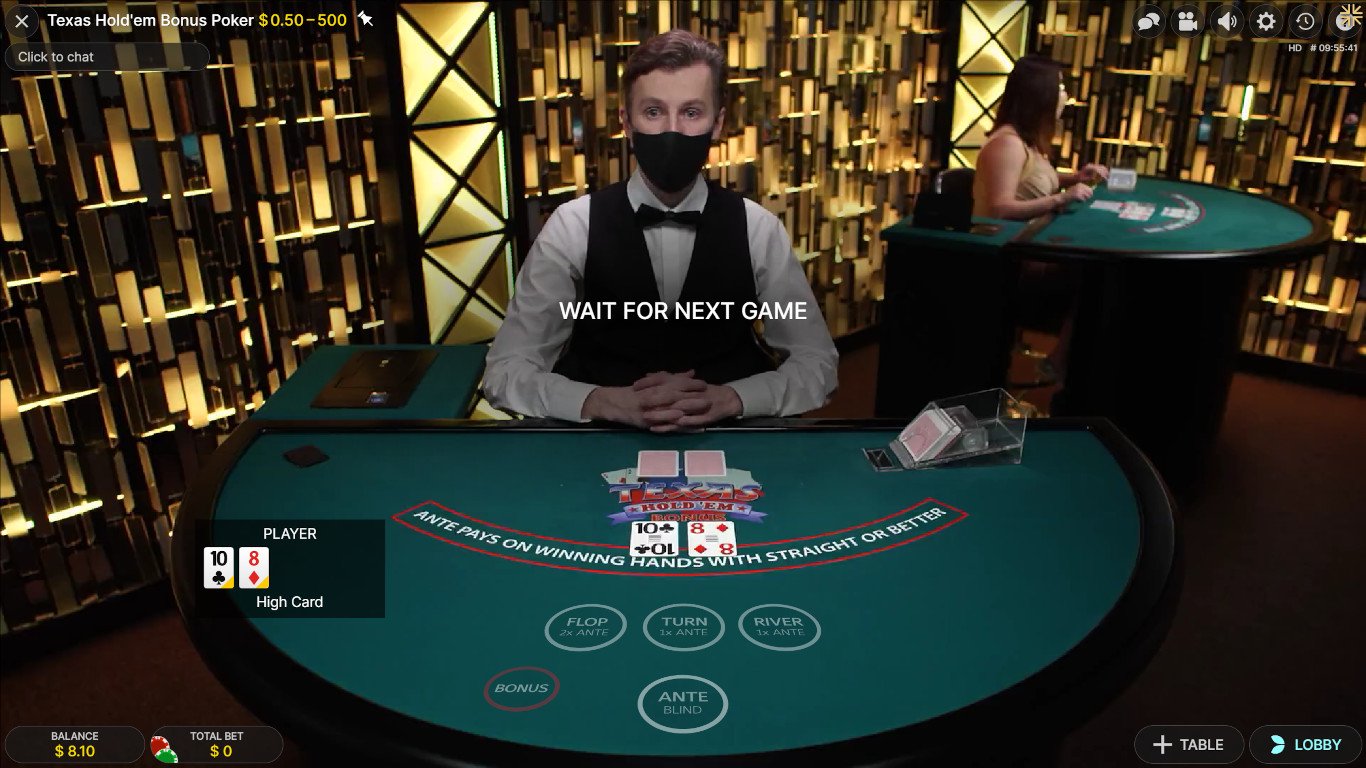 Live poker in the Evolution Powered Casino
