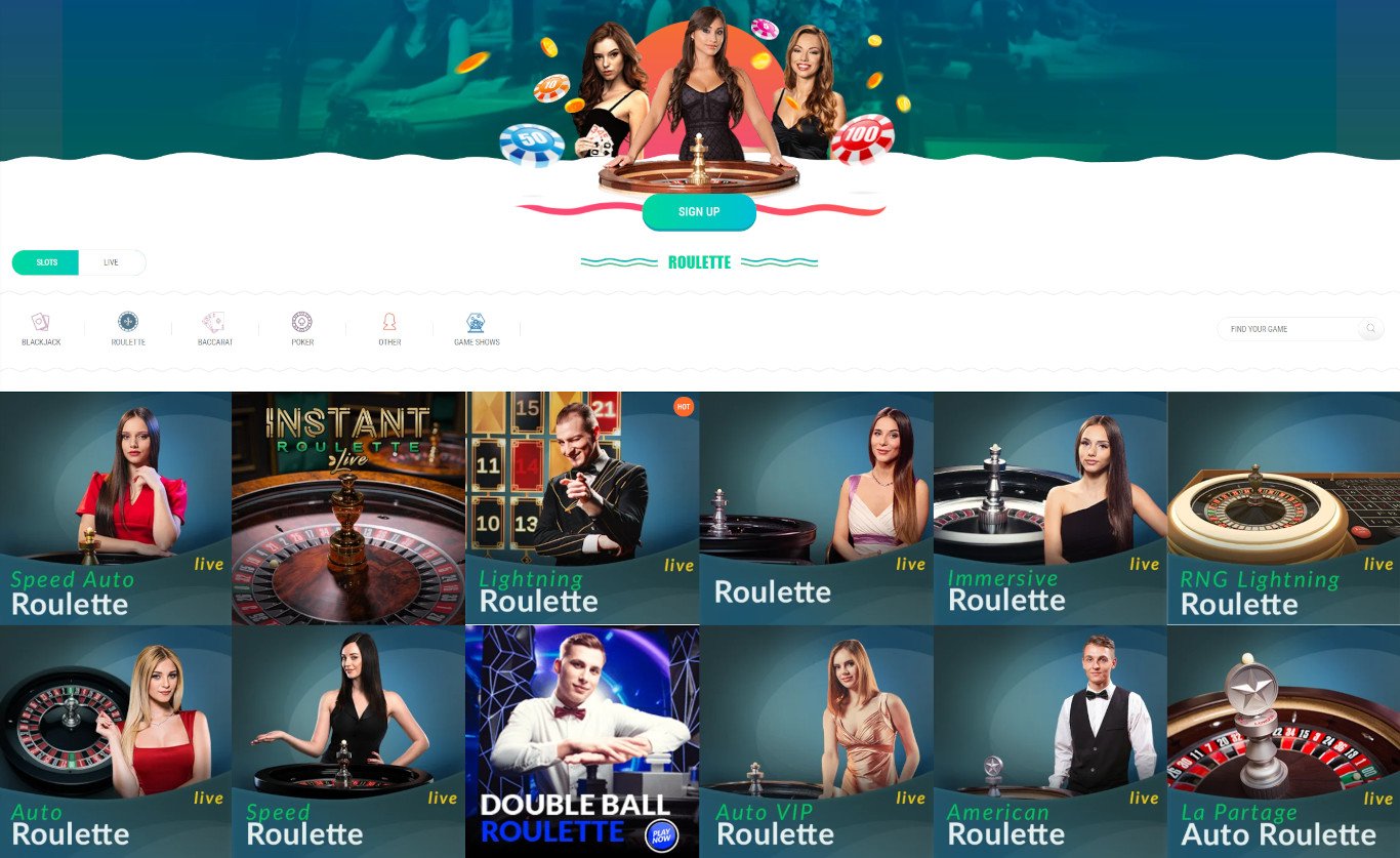 Live roulette games collection