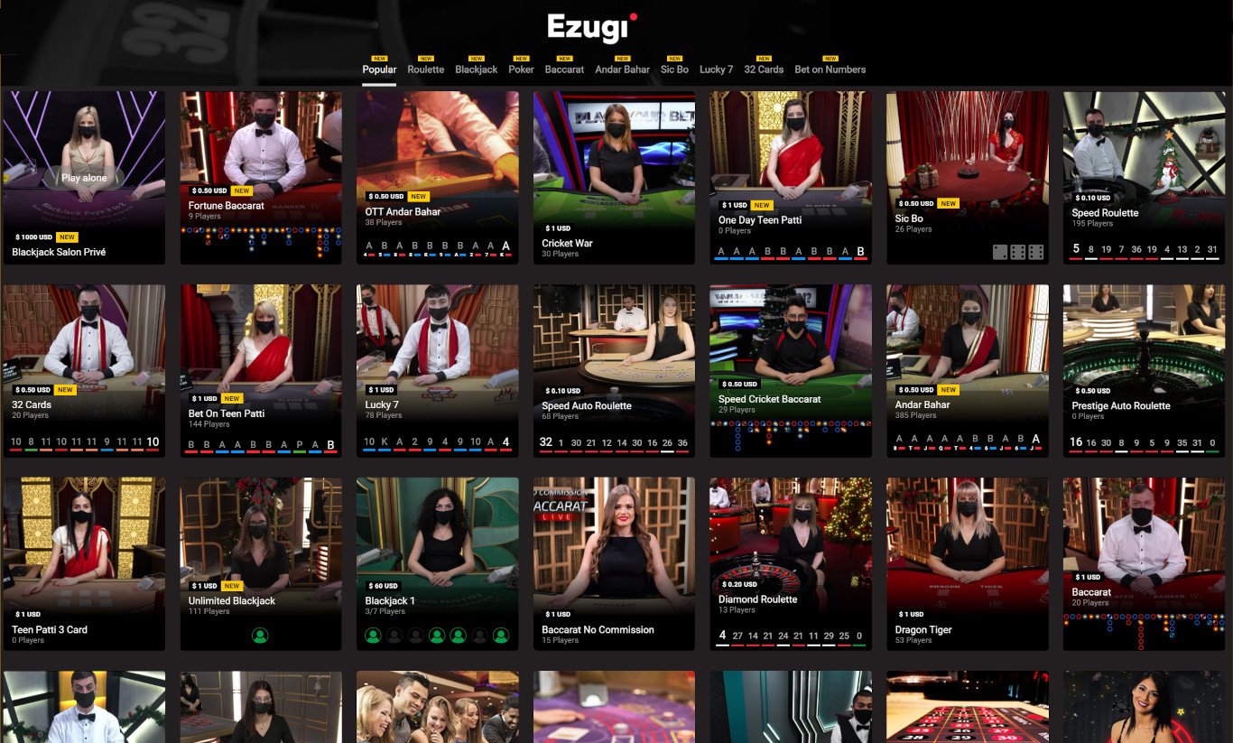 Table Games List by Ezugi