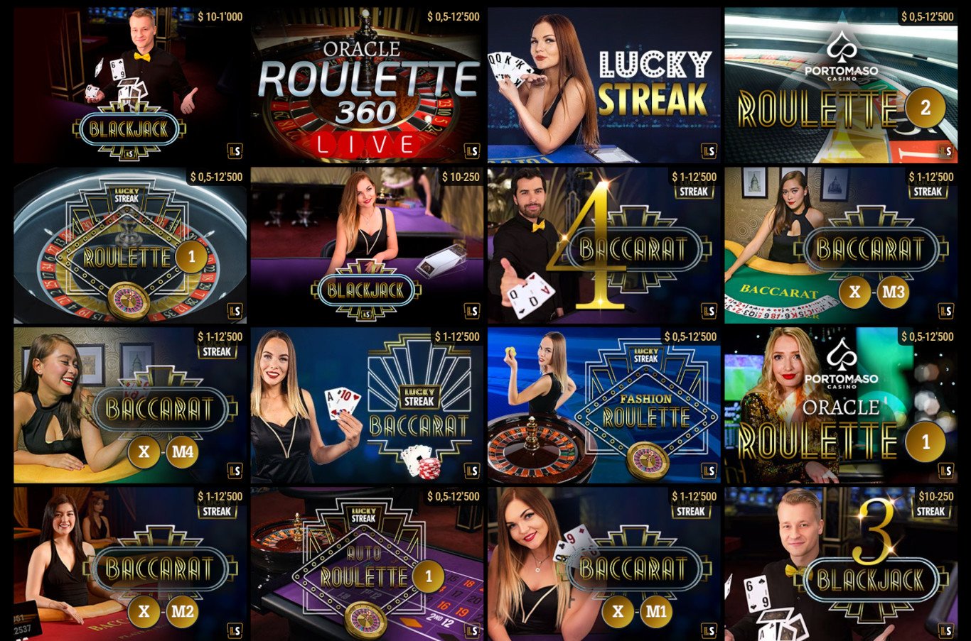 Casino Lobby with LuckyStreak Titles